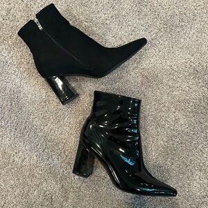 Faux leather faux suede ankle boots, size 11 women’s